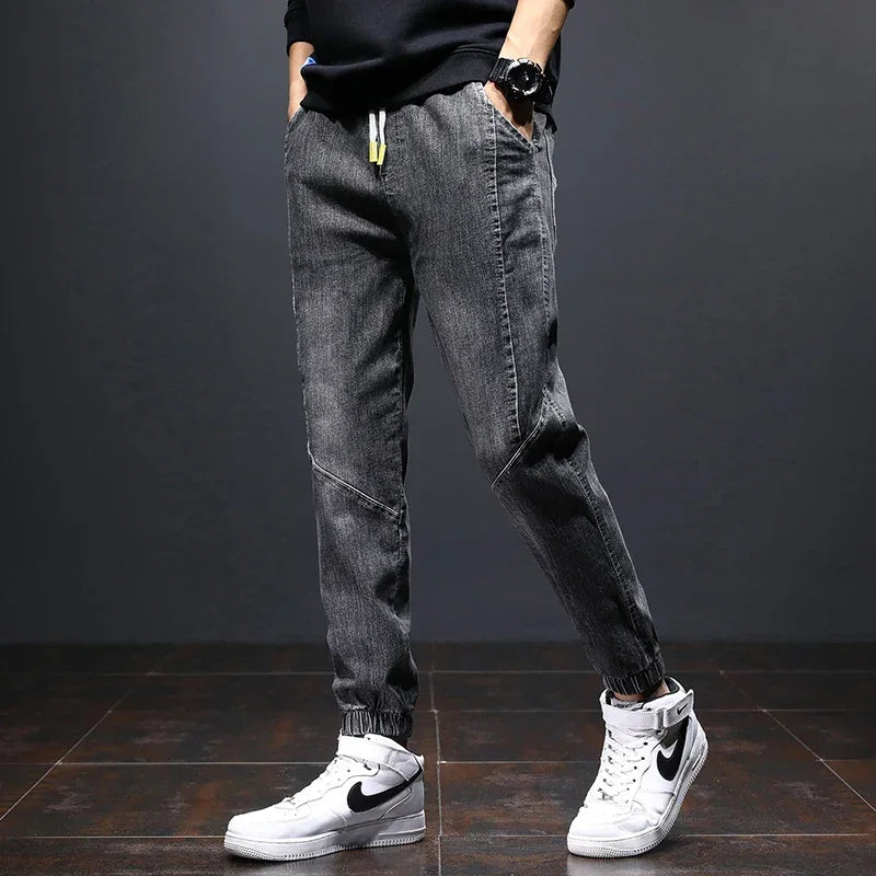 2024 Men Jeans mens fashion clothing Black Blue Cargo Jeans Men Streetwear Denim Jogger Pants Men Baggy Harem Jean Trousers