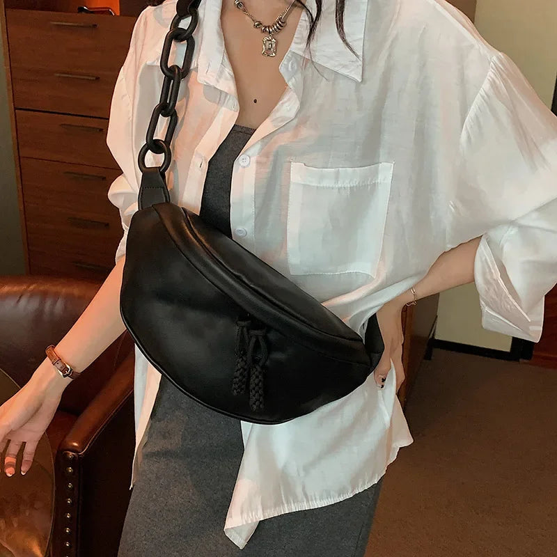 Designer Woman Waist Bag Quality Soft Leather Fanny Pack Purse Fashion Brand Ladies Belt Bag Luxury Shoulder Crossbody Chest Bag