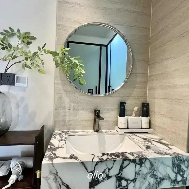 Minimalist bathroom mirror bedroom home wall mounted makeup light luxury nordic