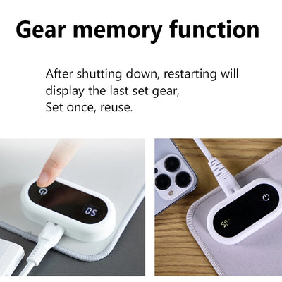 Warm Desk Pad Desk Hand Warmer Touch Control 5 Heating Grade Hand Heating Pad Desk Mousepad Fast Heating For Computer Keyboard