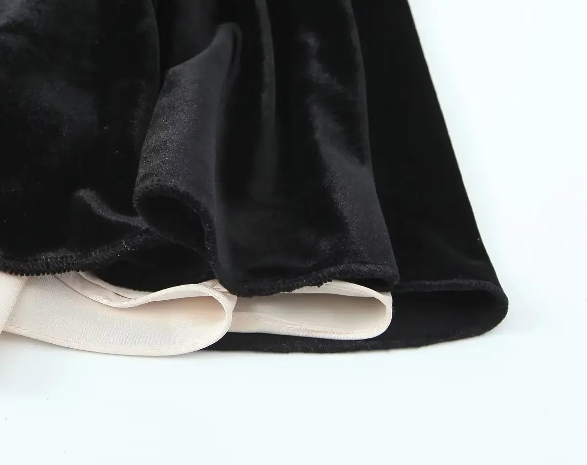 YENKYE Black Strapless Christmas Dress Sexy A Line Vintage Velvet Party Mini Dresses Elegant Women Dresses