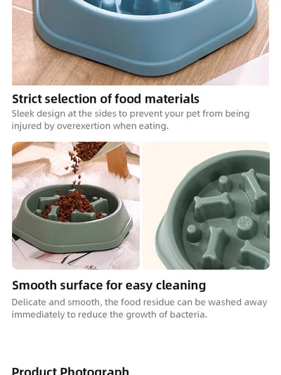 Pet Slow Food Bowl Anti-choking Feeder PP Plastic Dish Bowl Home Dog Eating Plate Anti-gulping Feeding Supplies