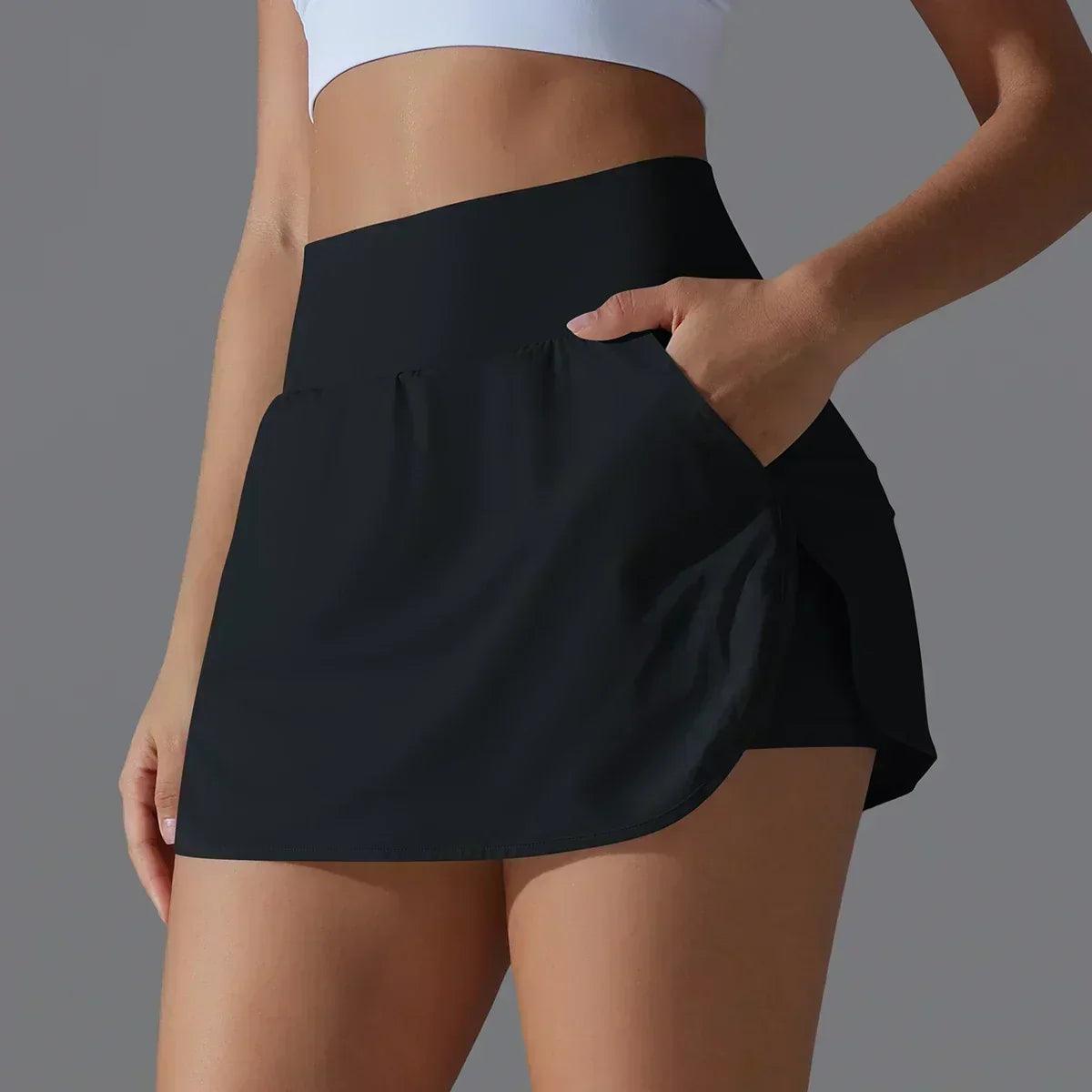 Women gym running shorts double deck quick dry sport fitness jogging workout with pocket sports tight short