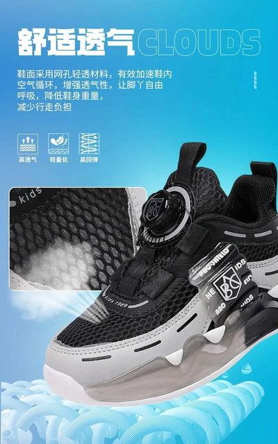 Children's school sports shoes breathable mat mesh casual anti slip easy to wear, suitable for boys and girls aged 5-10 years ol