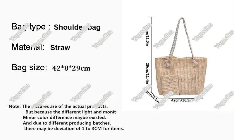 Designer women handbags fashion large capacity straw tote bag summer beach casual bali big purse