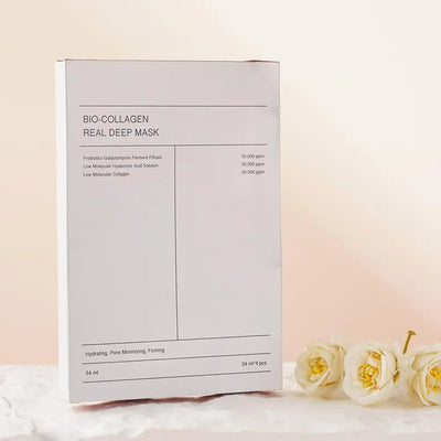 1Box /4PCs Bio Collagen Face Mask Shrink Pores Deep Hydrating Overnight Mask Moisturizing Refreshing Brightening Face Skin Care