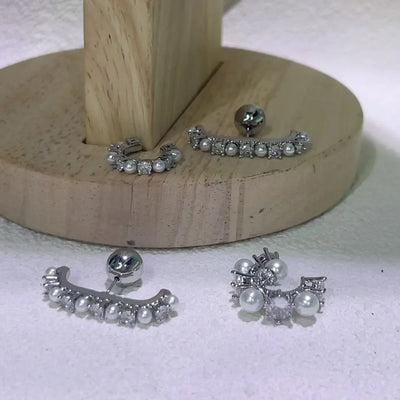 2025 New Trend Fine Jewelry Sets Charming White Geometric Crystal Fashion Pearl Necklace Ring Earrings Romantic Gift for Women