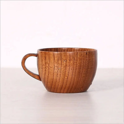 Drinkware Vintage Wooden Tea Cup Handmade Japanese Style Wood Coffee Mug Solid Wood with Handle Drinking Cup Restaurant