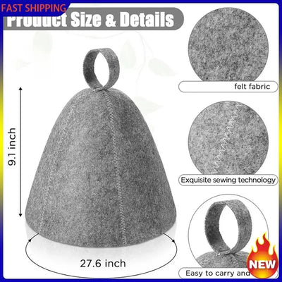 Hot Trend-6X Anti Heat Sauna Hat Thicken Wool Felt Shower Cap Hair Turban Quickly Towel Drying Towel Hats For Sauna Bathroom