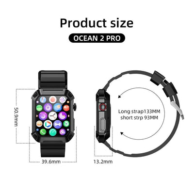 LOKMAT OCEAN 2 Pro Smart Watch Waterproof Bluetooth Calls Smartwatches 1.85 inch Touch Screen Heart Rate Monitor Fitness Tracker