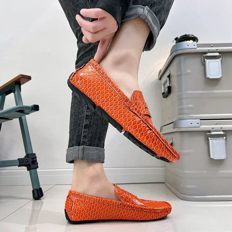 New Loafers Men Handmade Leather Dress Shoes Man Driving Flats Slip on Luxury Comfy Moccasins Black Party Shoes for Men