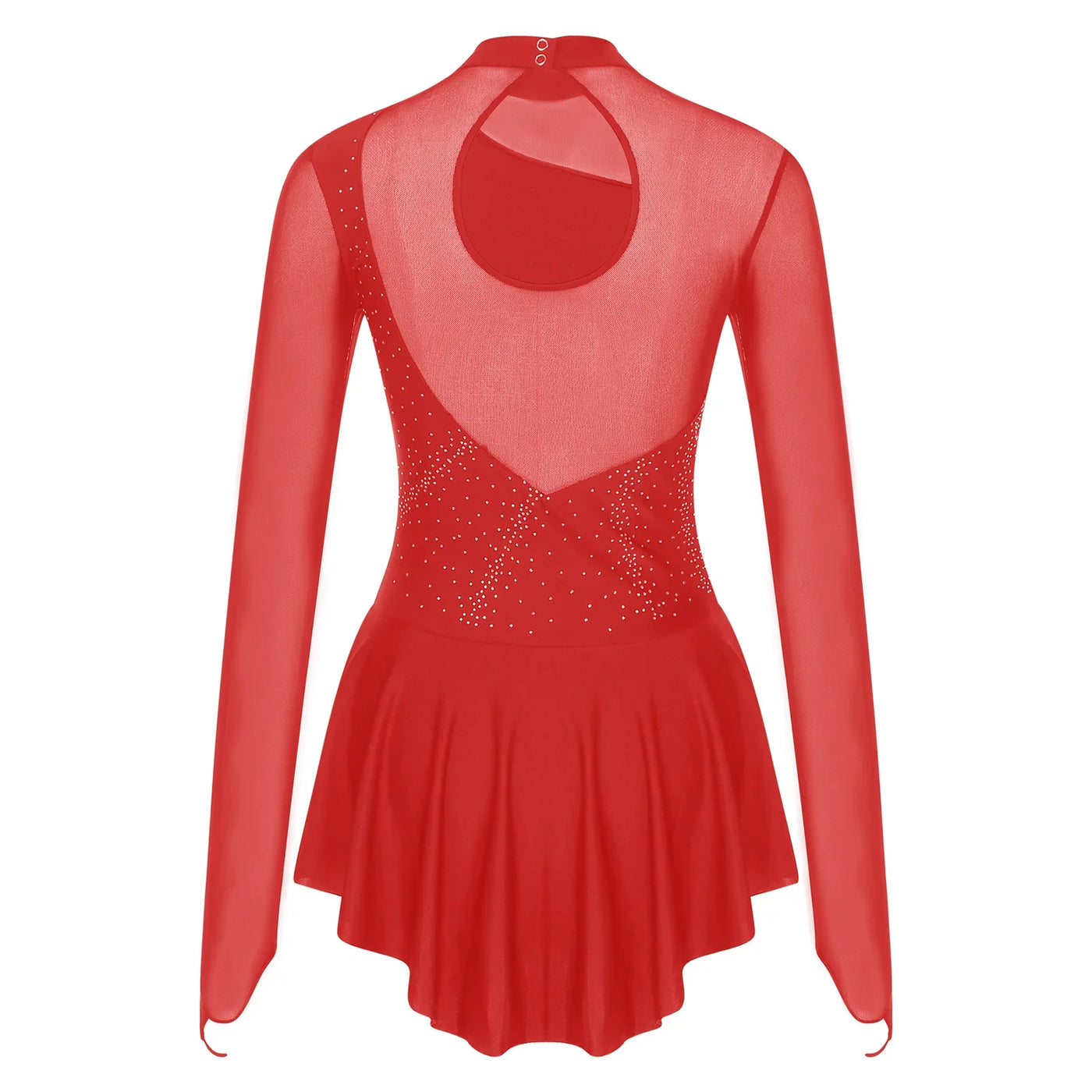 Women Modern Lyrical Dress Camisole Dance Costume Ballet Asymmetric High-Low Mesh Skirted Sleeveless Leotard Gymnastic Dancewear