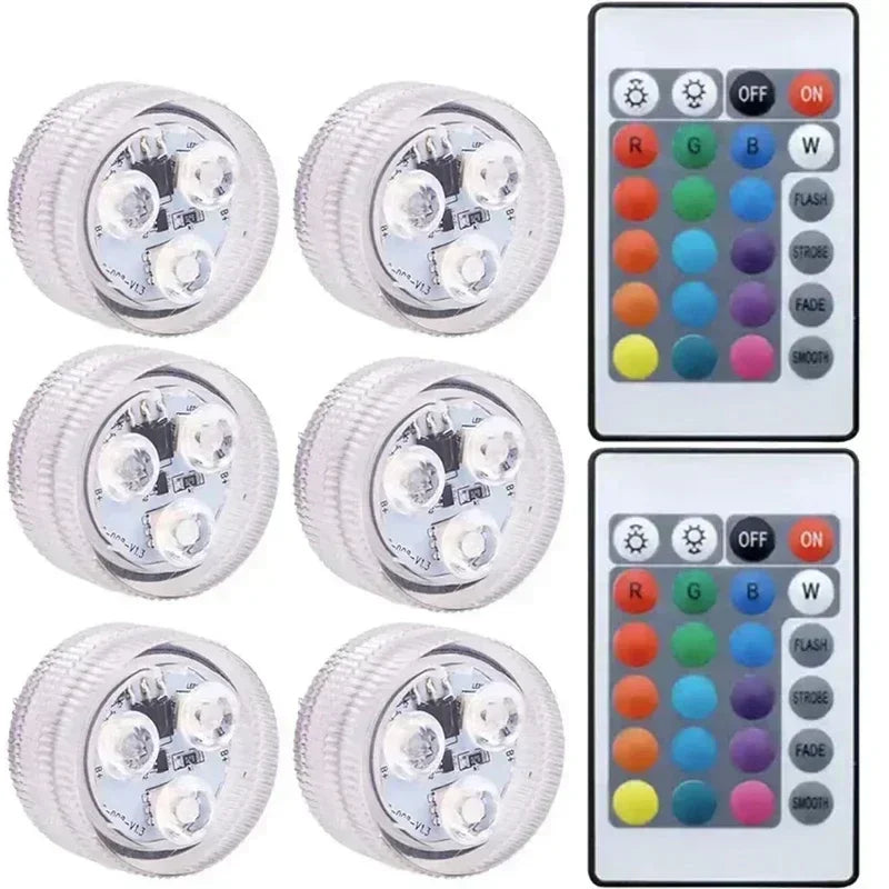 Submersible LED Lights, 8 Packs Upgraded Ponds Underwater 16 RGB Color Gradient, Hot Tub Decor, IP68 Waterproof