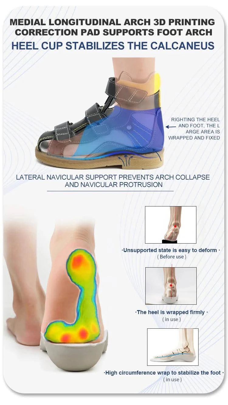 Orthopaedic Sandals for Kids and Toddlers | Children's Corrective Shoes for Flat Feet, Tiptoe Walking, High-Top Ankle Support
