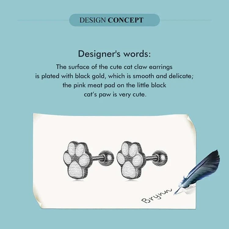 WOSTU Real 925 Sterling Silver Cat Ear Hoop Earrings For Women