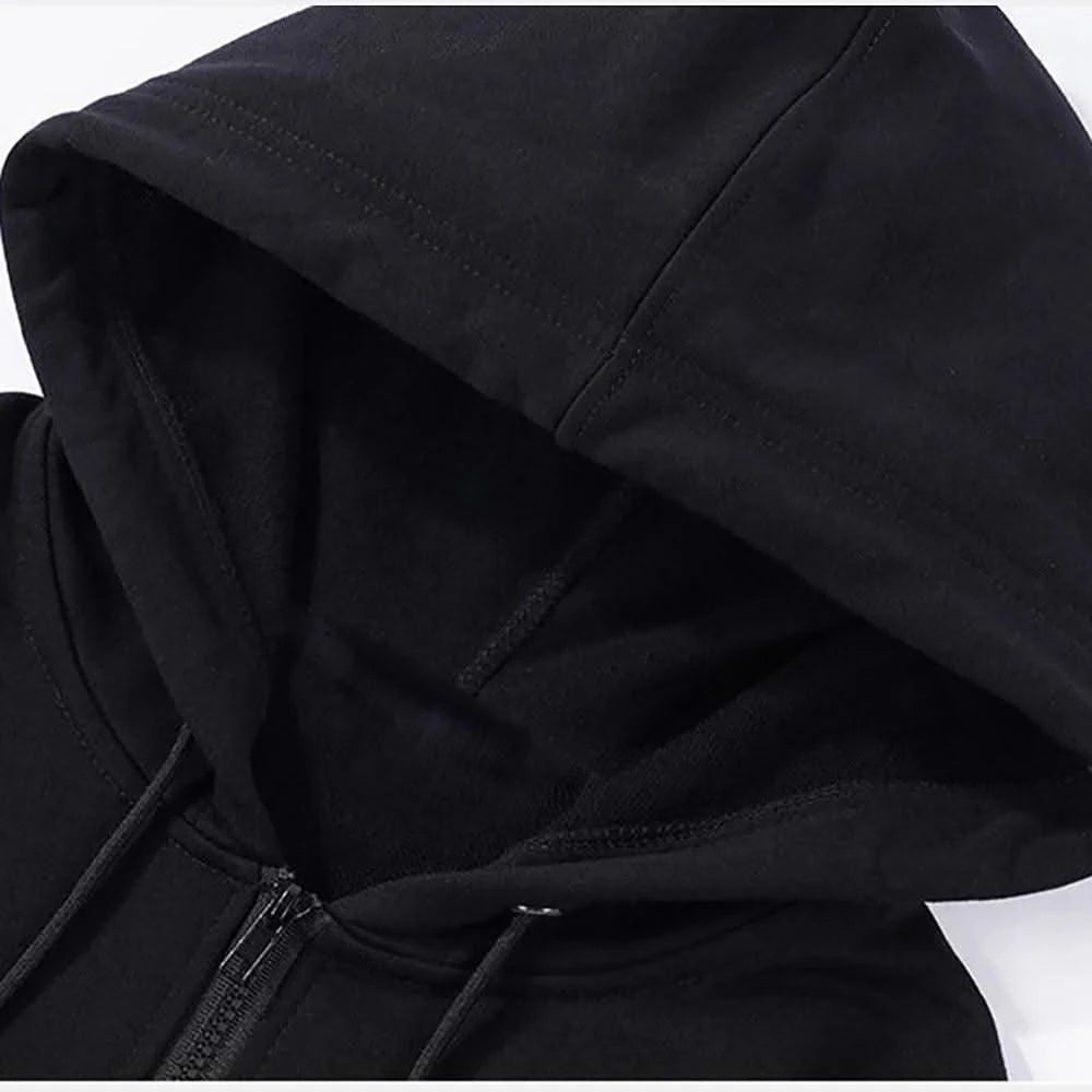 Fashion Zipper Hoodies Women/Men Fashion Long Sleeve Hooded Sweatshirt Casual Autumn Winter Sportwear Solid Clothes