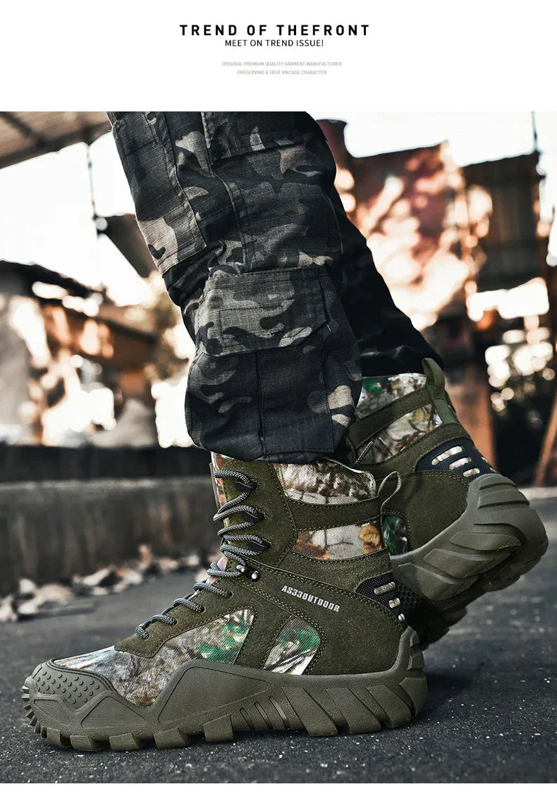 New Men Tactical Boots Lace Up Waterproof Climbing Hiking Shoes Motorcycle Training Army High Quality Hunting Unisex Desert Boot