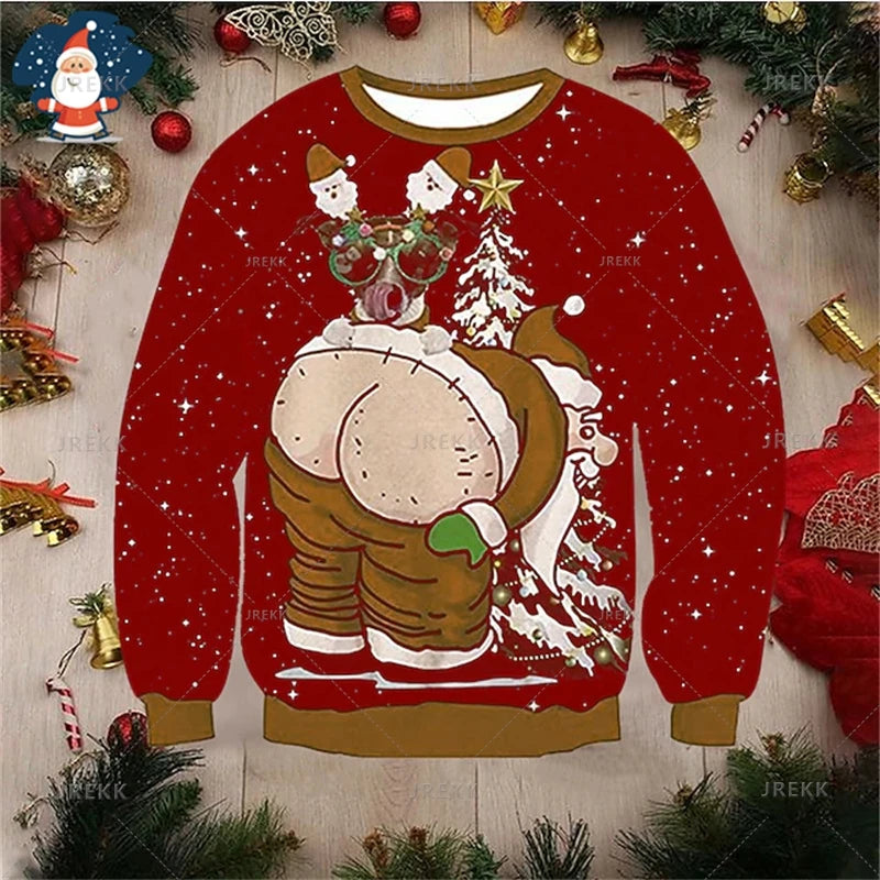 Happy Christmas Sweatshirts Mens Ugly Christmas Sweater Funny Fashion New In Sweaters Women Ugly Sweaters Christmas Jumpers Men