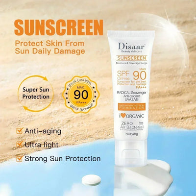 SPF90+ sunscreen, moisturizing, whitening, facial and body sunscreen, UV protection, skin care and anti-aging