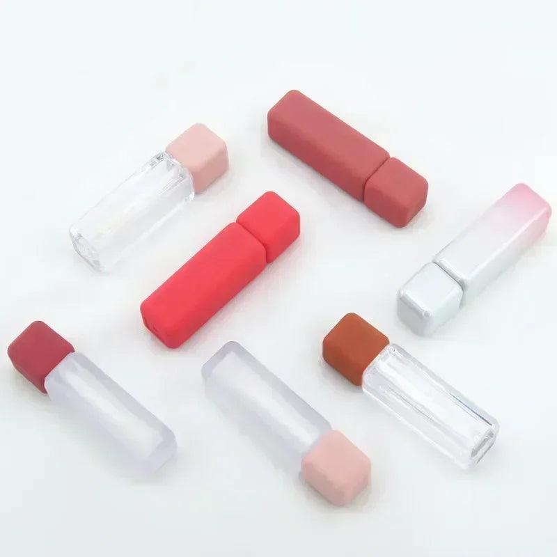 10-50pcs empty 5ml lip gloss tube color bottle rubbery paint frosted tint cosmetic container high-end lipstick packaging