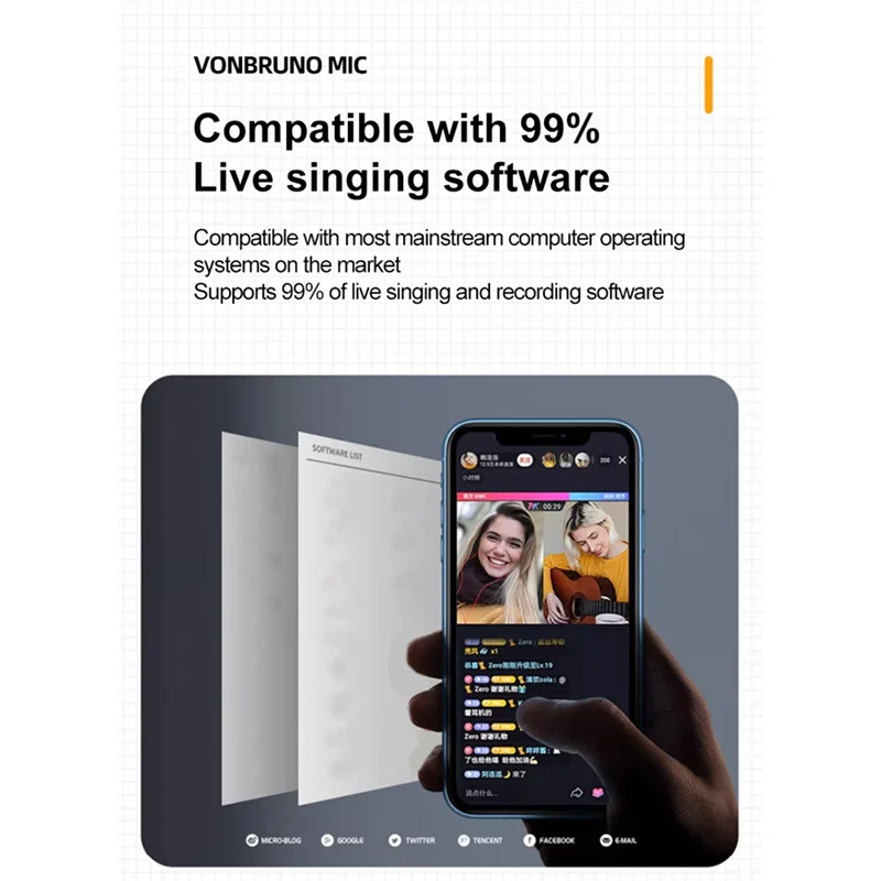 ABUO-Desktop RGB USB Condenser Microphone Gaming, Large Mic Head, Plug& Play Designed Ideal For Streaming And Podcasting