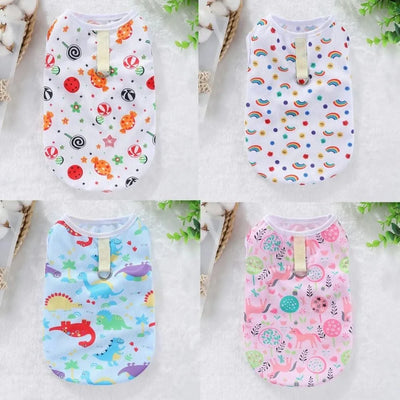Summer Pet Dog Cooling Vest Cartoon Soft Clothing Summer Casual Shirts Small Medium Large Dogs Puppy French Bulldog Clothes