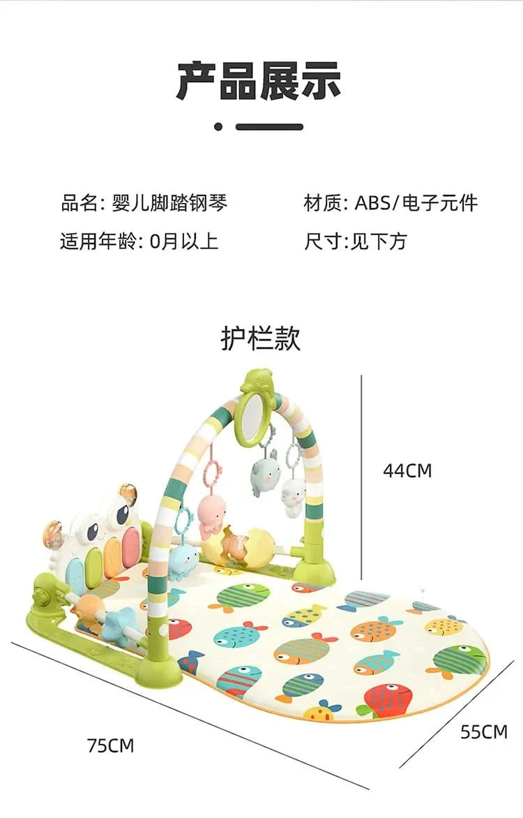 Baby Toys Musical Play Mats Piano Gym Newborn Toys Tummy Time Mat Baby Teether & Padded For Toddlers Early Learning Education
