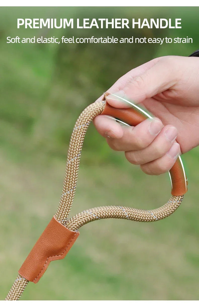 Dog Leash Reflective Lead Dog Pet Leashes Long Lanyard Walking Reflective Traction Rope for Puppy Small Medium Large Dogs