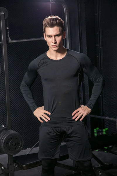 Athletic Compression Shirts For Men Gym Sports Rash Guards Workout Fitness Base Layer Undershirts Quick Dry Tees Tshirt Tops