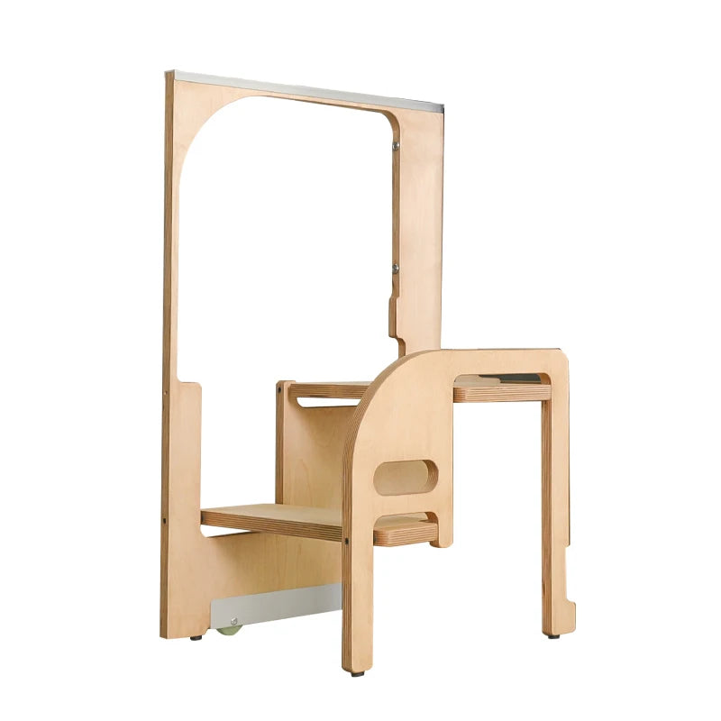 Ultra Thin Built In Folding Step Stool Narrow Retractable Pull Down Hidden Ladder Space Saving For Small Home Kitchen Cabinet