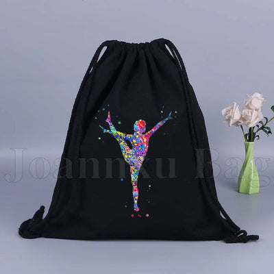 Tumbling Gymnastics Girl Gymnast Women Rhythmic Balance Beam Aerial Yoga Drawstring Backpack Sackpack String Bag String Bags