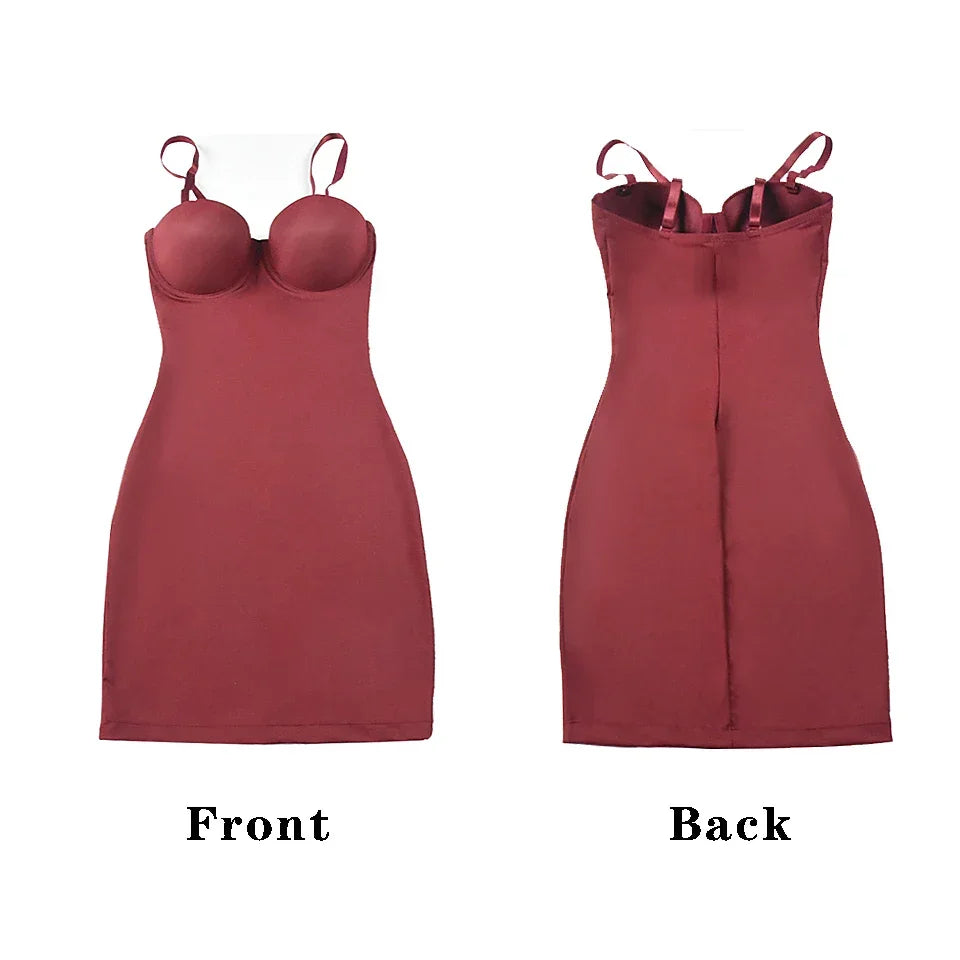 Shapewear Women Sexy Dress Control Slips Dress With Bra Push Up Slimming Sheath Underwear Body Shaper Waist Trainer Corset