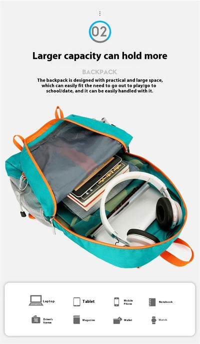 Outdoor Backpack Oxford Buden Mountain Riding Backpack Ultra Light Multifunctional Casual Foldable Backpack Large Capacity