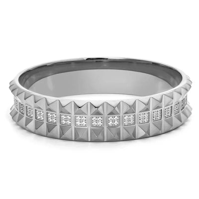 VAROLE Pyramid Bracelet For Women Gold Color Statement Cubic Zircon Bangle Stainless Steel Fashion Jewelry Pulseras Mujer