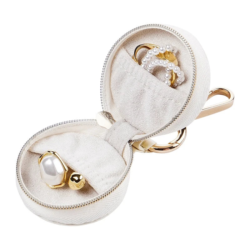 Portable Round Jewelry Box Travel Jewelry Storage Accessories Organizer For Teens Bridesmaid Gift Birthday Gift