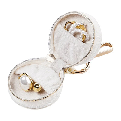 Portable Round Jewelry Box Travel Jewelry Storage Accessories Organizer For Teens Bridesmaid Gift Birthday Gift