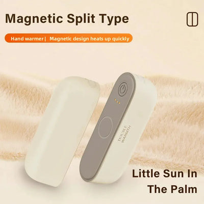 2 in 1 Magnetic Rechargeable Electric Hand Warmers Portable Ergonomic Compact Pocket Heater Tech Gifts for Outdoor Use