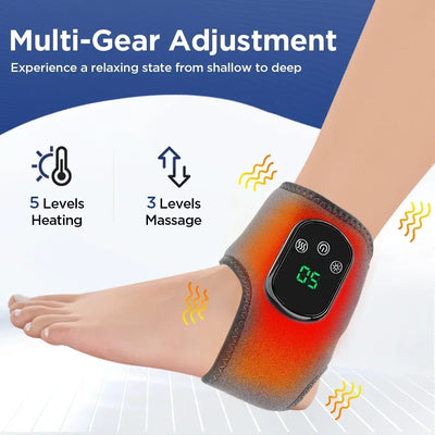 Electric Heating Neck/Wrist/Ankle Brace Massager USB Rechargeable Hot Compress Vibration Massage Cervical Hand Foot Muscle Relax