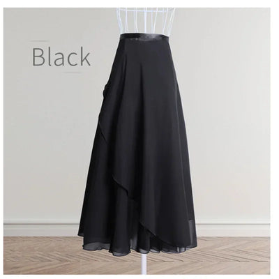 Chiffon Ballet Tutu Dance Skirt Dance Skate Wrap Scarf Gymnastics Ballerina Lyrical Long Ballet Skirt Ballet Dance Dress Women