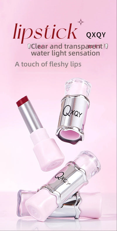 QXQY GLOSSY JELLY LIPSTICK - Mirror Shine, Moisturizing & Long Lasting, Nude Lip Gloss for Plump Brightening Lips (No Makeup Loo