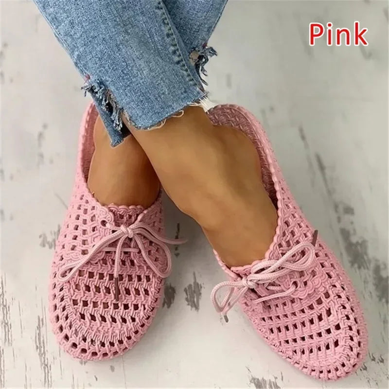 Women's Flip-flops Slippers 2023 Summer Shoes for Women Sandals Fashion Hollow Out Breathable Beach Shoes Lace-up Ladies Slipper