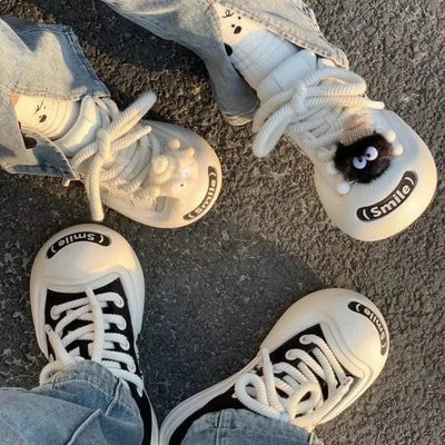 Wide Toe Chunky Sneaker Women Female Designer Platform Vulcanized Shoes Woman Girls Fashion Big Head Casual Ladies Lace Up Shoes