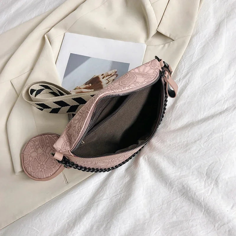 Designer Woman Chest Pack Retro Embroidery Belt Bag Coin Purse Luxury Lady Waist Bag Fashion Brand Shoulder Crossbody Chest Bags