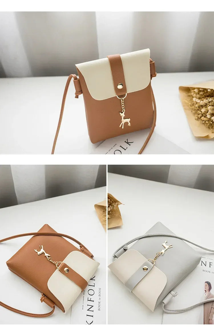 Fashion Handbags Women Bags Designer New Casual Bag Mobile Phone Bag Personality Deer Charm Single Shoulder Diagonal Bag