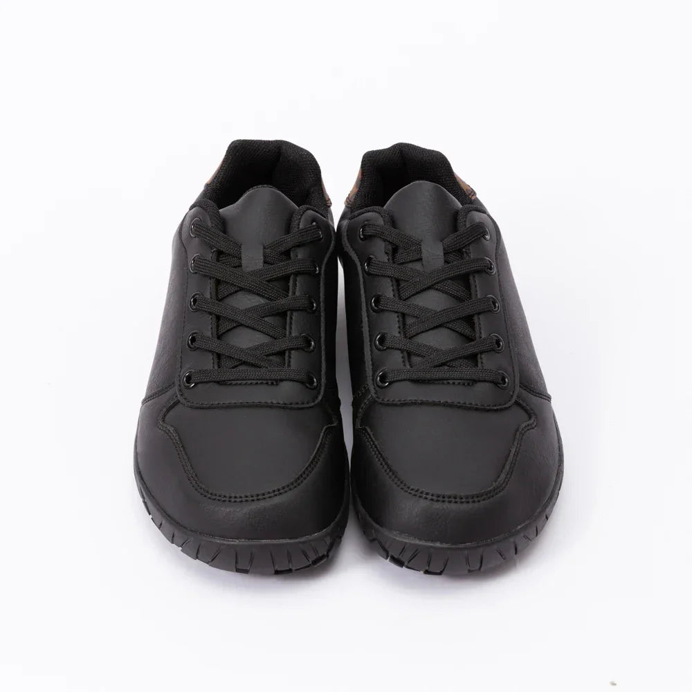 ZZFABER Leather Barefoot Shoes Soft Minimalist Sneakers for Women Men Casual Shoes Unisex Sneakers