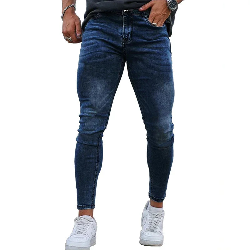 Mens Skinny brushed jeans design Classic Denim Trousers Casual Daily For Office Parties Male denim Pants men