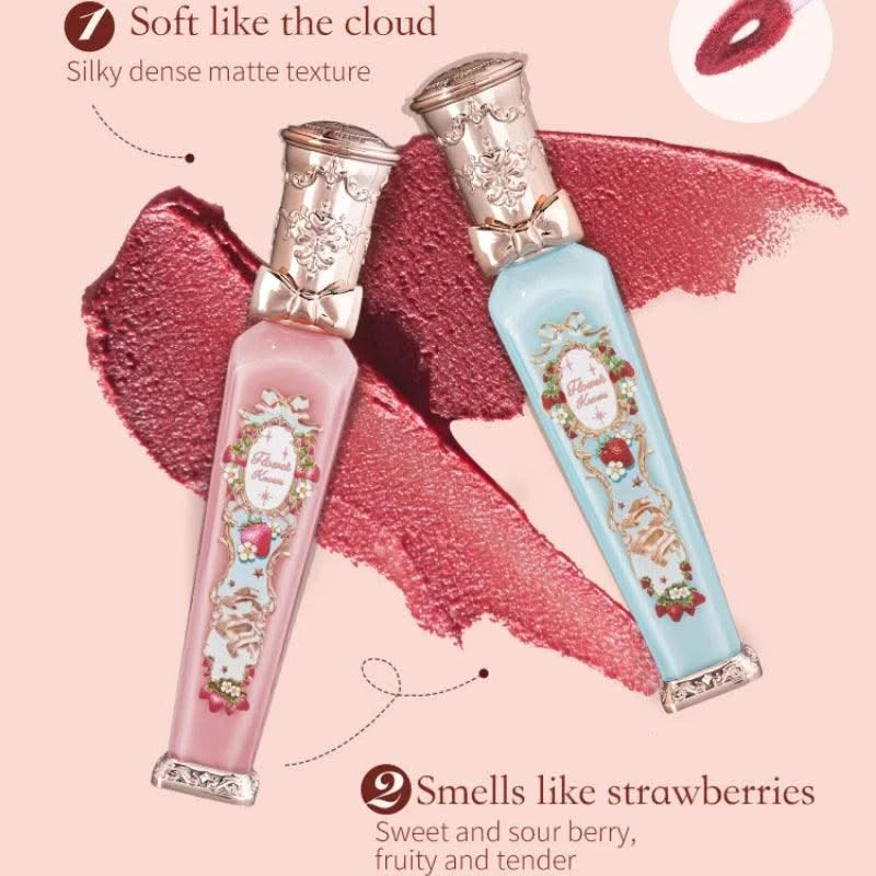 Beauty Glazed  Mirror Flower Lip Gloss  Lipstick Strawberry Rococo Collection Little Angel Lip Cream Lipstick 3.5g