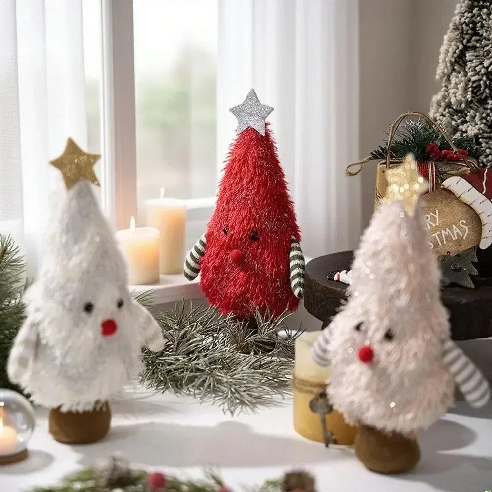 Home decor handmade christmas tree decoration soft decorative xmas desktop ornament creative cartoon doll kids gift