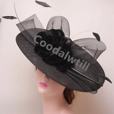 Royal Ascot Big Flower Fascinators Hat Women Wedding Pillbox Cap Ladies Derby Feather Fascinator Headdpiece Ladies Party Chapeau