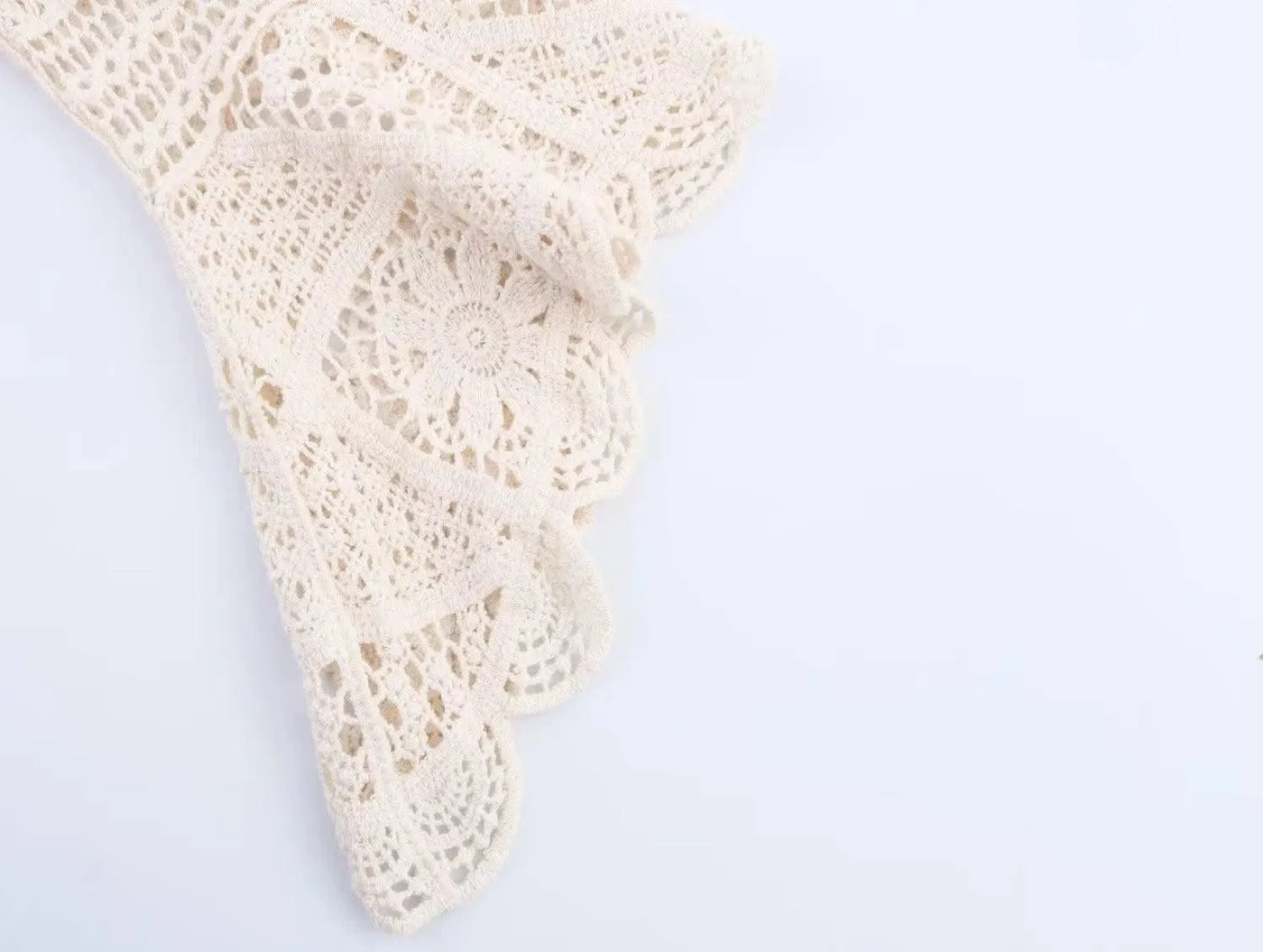 Summer Bohemian Women Loose DRESS Suits Hook Flower Hollow Out Bat Sleeve Shirt+Tassels Drawstring Bodycon Skirt Vacation Sets